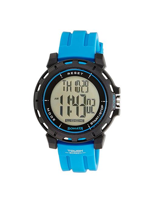 sonata ocean series digital black dial men's watch - 77037pp02 - 13029591 - Very Small Image - 1