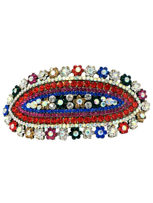 stone embellished golden hair clip - 13033609 - Very Small Image - 1