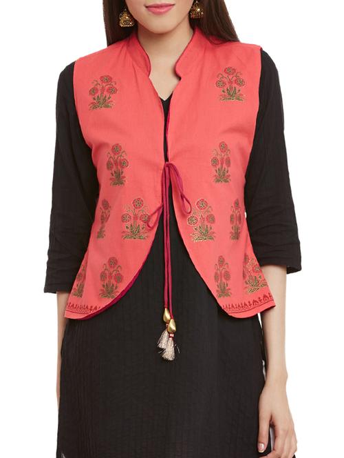 pink cotton summer jacket - 13035230 - Very Small Image - 1