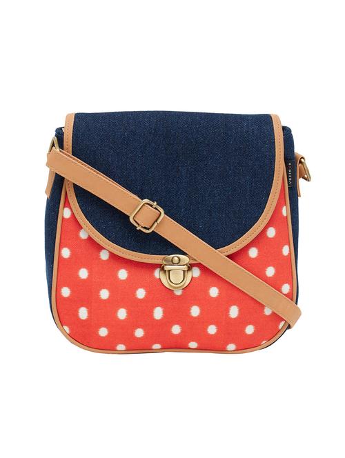 Red canvas regular sling bag - 13037031 - Very Small Image - 1