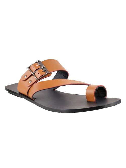 Tan Leatherette Slip On Slipper - 13037986 - Very Small Image - 1