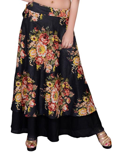 black cotton wrap skirts - 13040434 - Very Small Image - 1