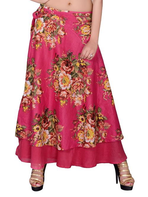 pink cotton wrap skirts - 13040436 - Very Small Image - 1