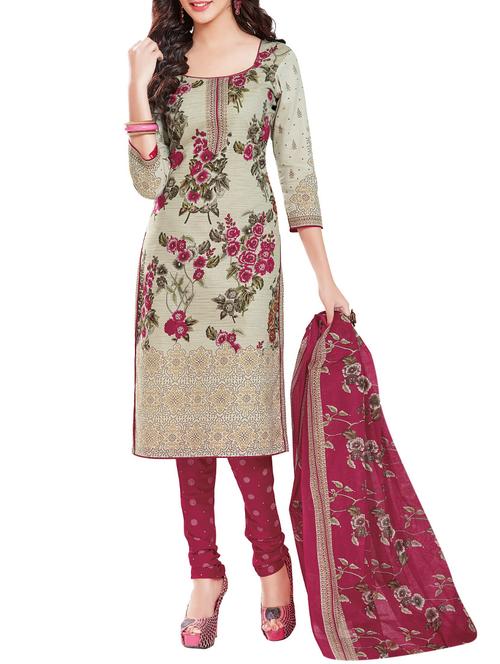 grey crepe churidaar suits unstitched suit - 13040823 - Very Small Image - 1