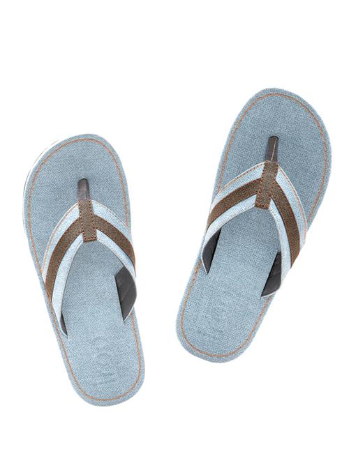light blue leatherette toe separator slippers - 13040839 - Very Small Image - 1