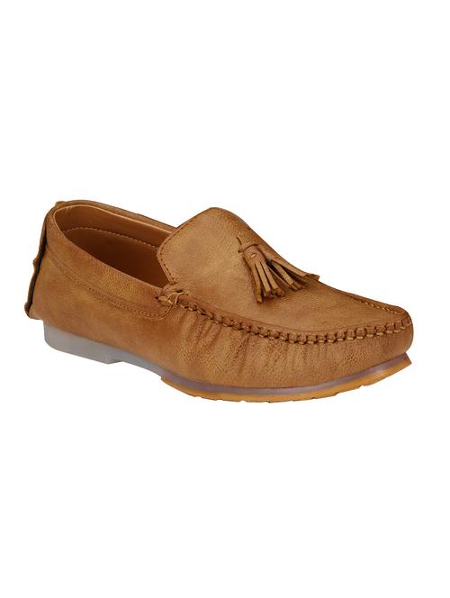tan leatherette slip on loafer - 13041027 - Very Small Image - 1