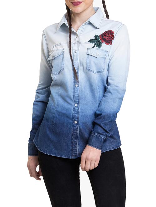 blue cotton regular shirt - 13042561 - Very Small Image - 1