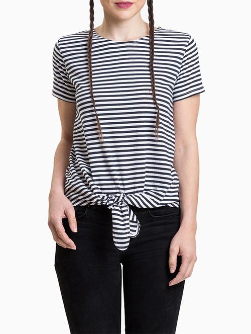 navy blue striped cotton tee - 13042564 - Very Small Image - 1