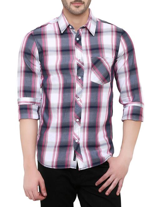 multi colored cotton checked casual shirt - 13042597 - Very Small Image - 1