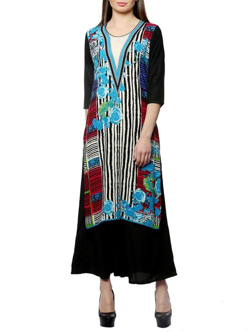 multi colored rayon straight kurta - 13046380 - Very Small Image - 1
