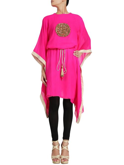 pink georgette embellished kurta - 13048769 - Very Small Image - 1