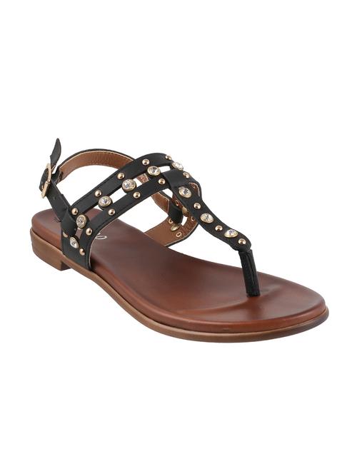 black pu back strap sandals - 13050793 - Very Small Image - 1