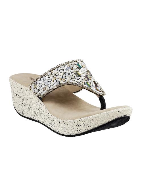 beige open thong wedge - 13050858 - Very Small Image - 1