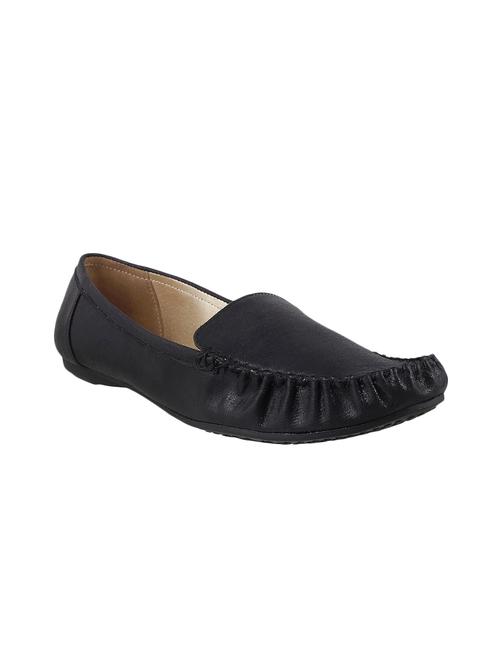 black faux leather slip on loafers - 13051153 - Very Small Image - 1