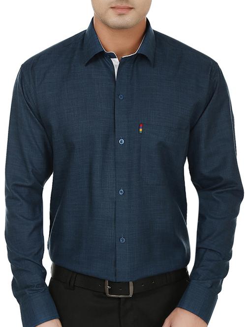 blue cotton formal shirt - 13051776 - Very Small Image - 1