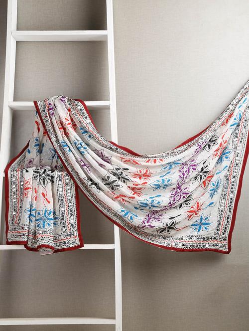 white georgette dupatta - 13051965 - Very Small Image - 1