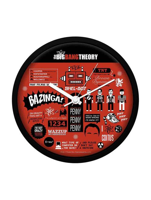 the big bang theory - infographic wall clock  licensed by warner bros, usa - 13052730 - Very Small Image - 1