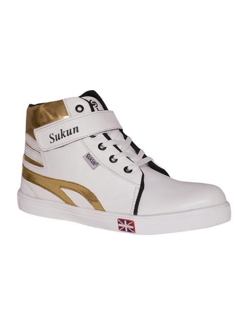 white leatherette lace up sneaker - 13052831 - Very Small Image - 1