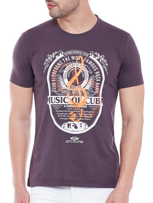 purple cotton printed t-shirt - 13056473 - Very Small Image - 1