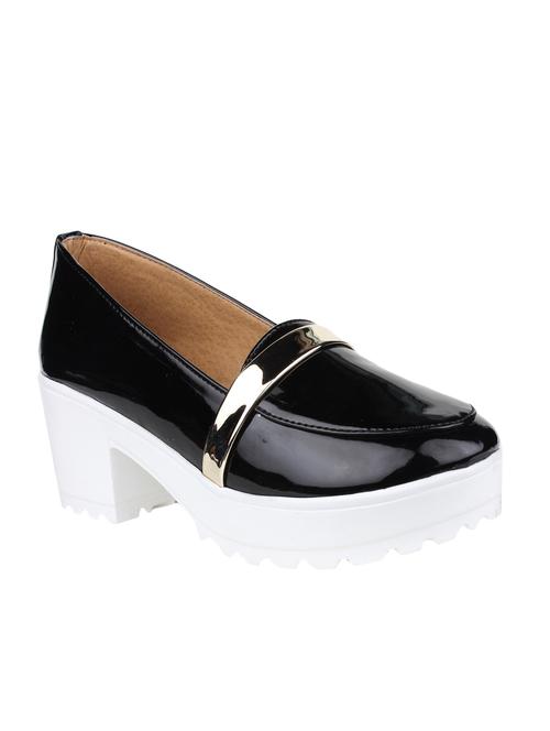 black leatherette slip on pumps - 13057146 - Very Small Image - 1