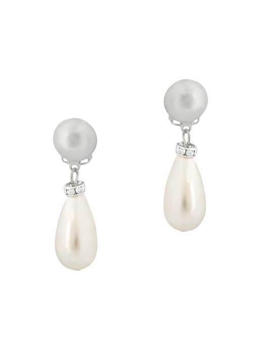 silver metal pearl earrings - 13061564 - Very Small Image - 1