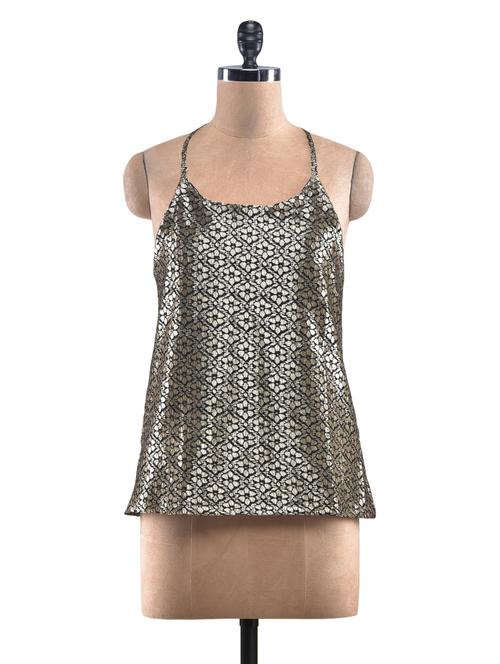 silver floral poly lace top - 1306247 - Very Small Image - 1