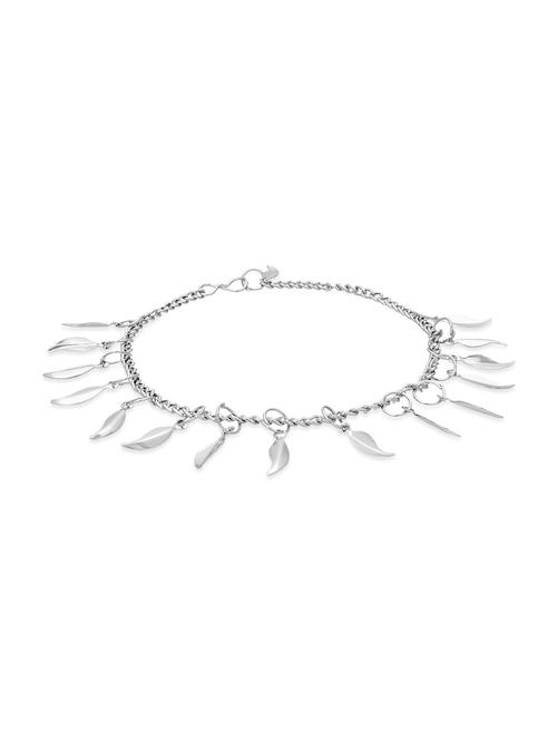 silver plated anklets and payal - 13063347 - Very Small Image - 1