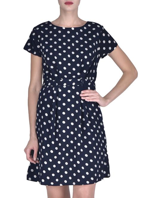 blue polka doted belted dress - 1306497 - Very Small Image - 1