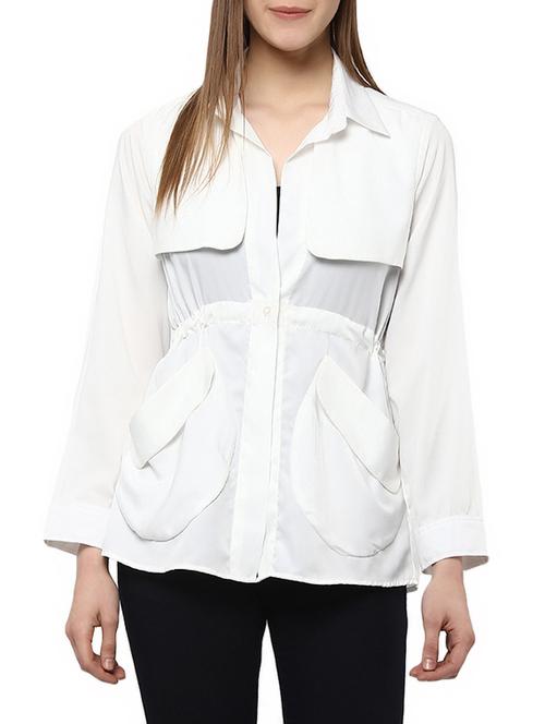 white crepe summer jacket - 13065170 - Very Small Image - 1