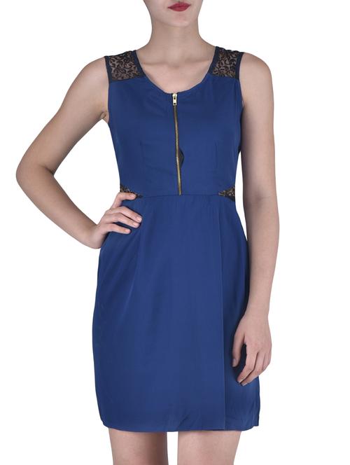 blue plain a-line dress - 1306604 - Very Small Image - 1