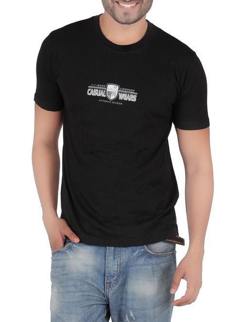black cotton printed t-shirt - 13066728 - Very Small Image - 1