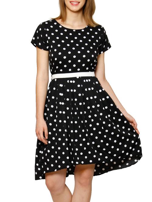black polka dots printed dress - 13069219 - Very Small Image - 1