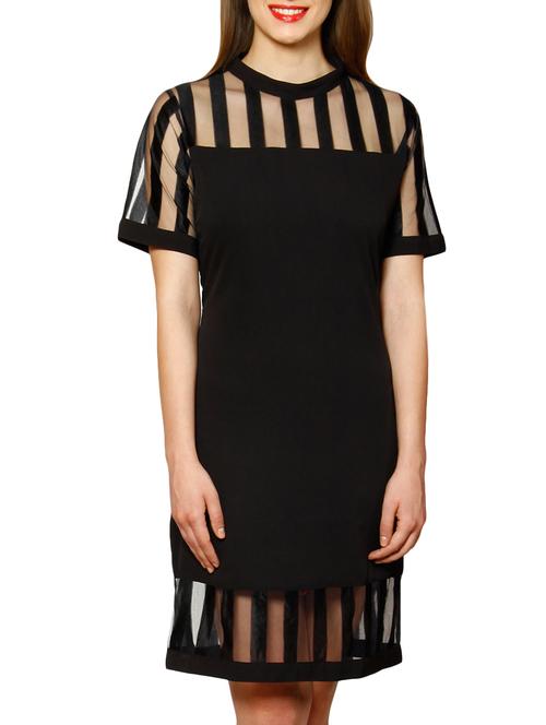 black georgette shift dress - 13069236 - Very Small Image - 1