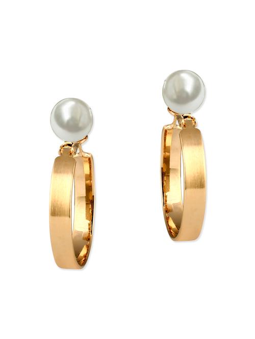 gold metal studs earrings - 13069794 - Very Small Image - 1