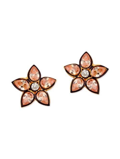 gold metal studs earrings - 13069832 - Very Small Image - 1