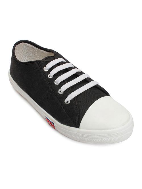 black canvas laceup sneakers - 13070124 - Very Small Image - 1