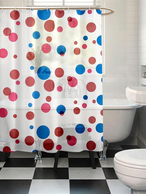 multicolored polyester polka dotted shower curtain - 1307046 - Very Small Image - 1