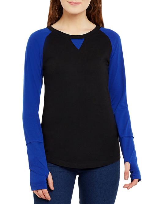 color block raglan sleeved tee - 13071115 - Very Small Image - 1