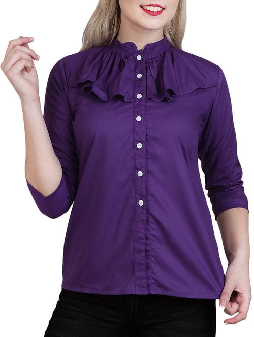 purple viscose regular shirt - 13073535 - Very Small Image - 1
