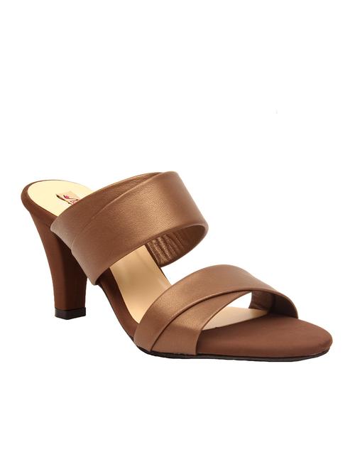 brown leather slip on sandals - 13073735 - Very Small Image - 1