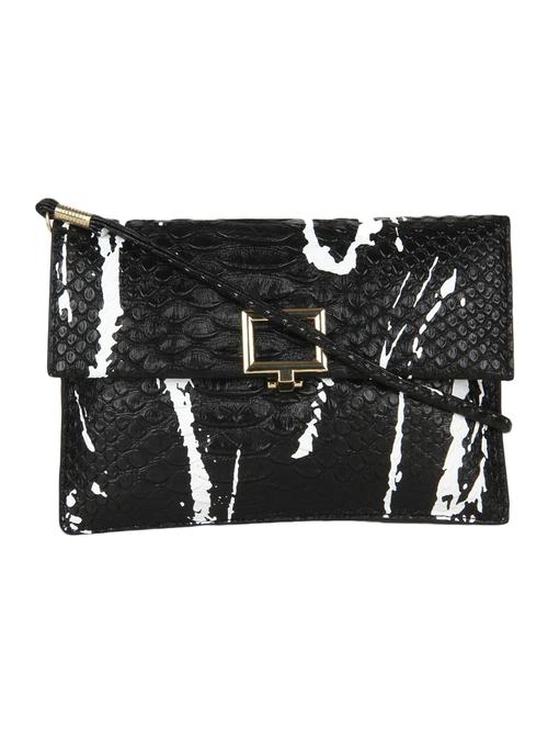 black leatherette  sling bag - 13073942 - Very Small Image - 1