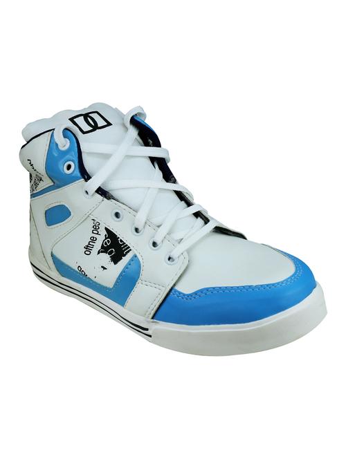 white leatherette lace up sneaker - 13074972 - Very Small Image - 1