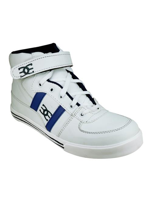 white leatherette lace up sneaker - 13074973 - Very Small Image - 1