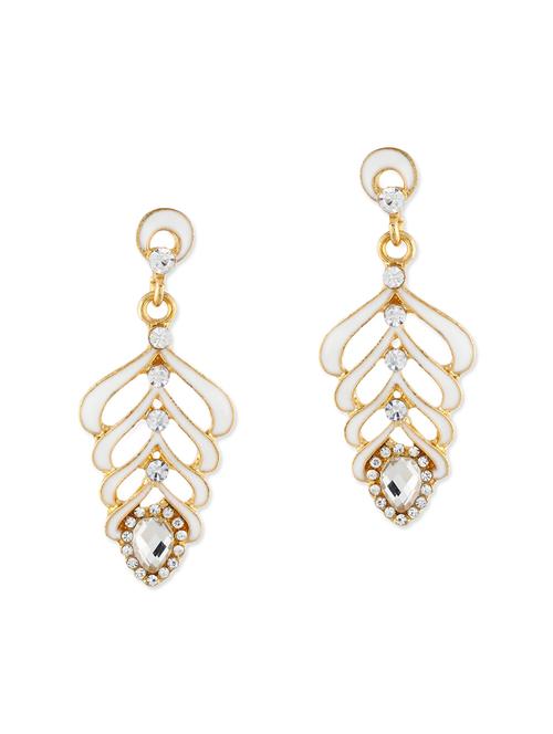 white metal drop earrings - 13075824 - Very Small Image - 1