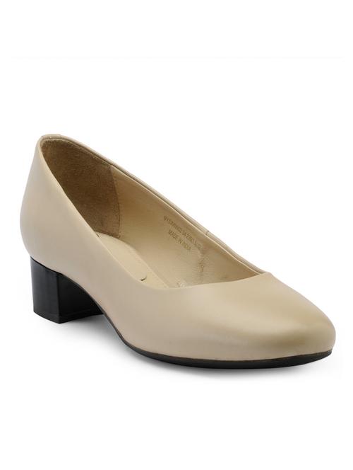 beige leather slip on formal shoes - 13077861 - Very Small Image - 1