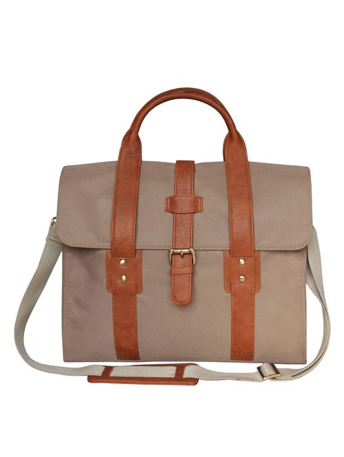beige leatherette laptop bag - 13079484 - Very Small Image - 1
