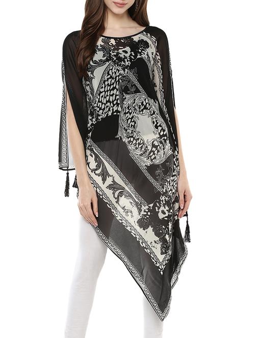black georgette kaftan - 13082926 - Very Small Image - 1
