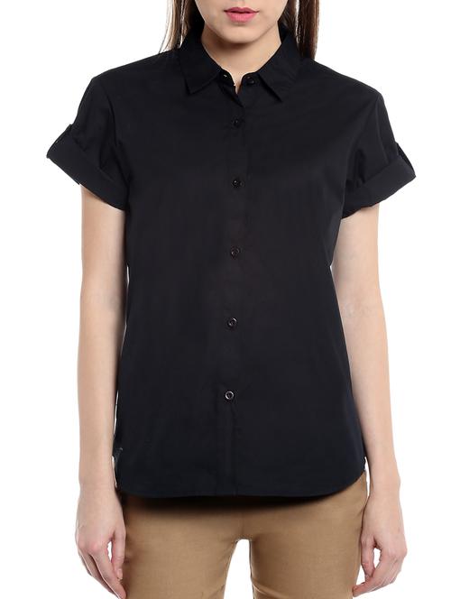 black cotton regular shirt - 13085230 - Very Small Image - 1