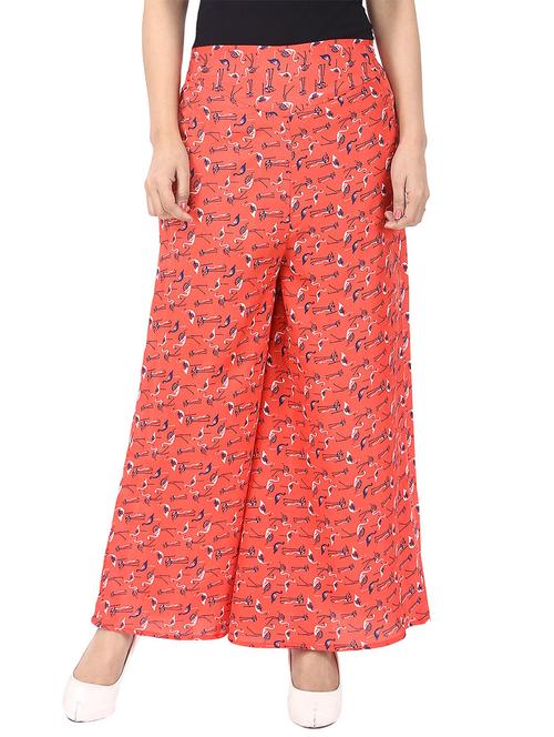 orange crepe palazzo - 13085472 - Very Small Image - 1