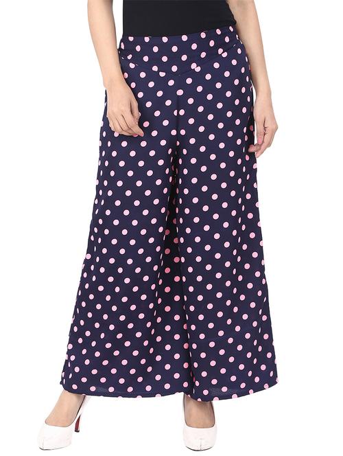 navy blue crepe palazzo - 13085478 - Very Small Image - 1